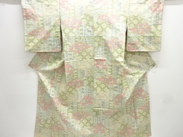 JAPANESE KIMONO / TOKAMACHI TSUMUGI / WOVEN FLOWER CLASSICAL PATTERN